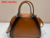 Prada Small Brushed Leather Prada Supernova Handbag in Tobacco 1BA366 Replica