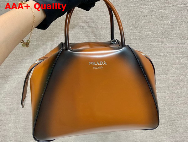 Prada Small Brushed Leather Prada Supernova Handbag in Tobacco 1BA366 Replica