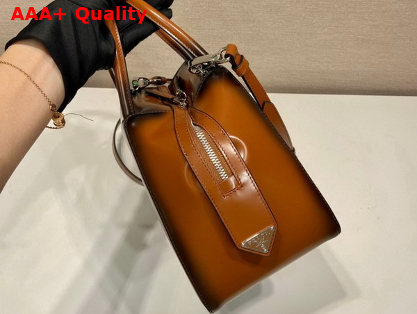 Prada Small Brushed Leather Prada Supernova Handbag in Tobacco 1BA366 Replica