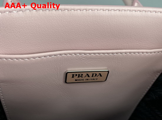 Prada Small Brushed Leather Tote Alabaster Pink 1BA331 Replica