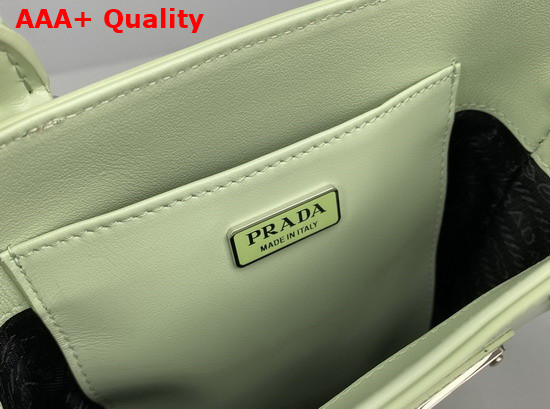 Prada Small Brushed Leather Tote Aqua 1BA331 Replica