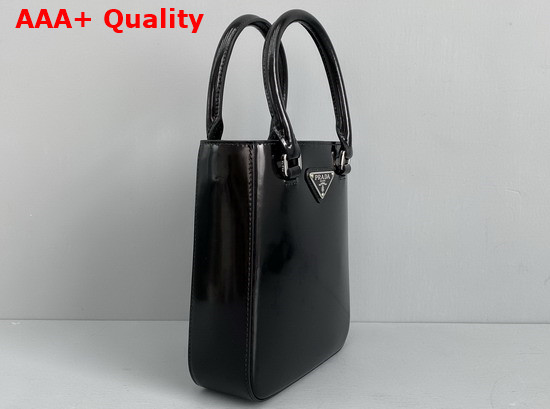 Prada Small Brushed Leather Tote in Black Product Code 1BA331 Replica