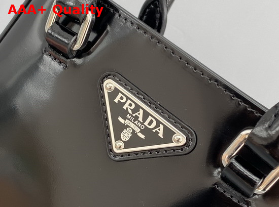 Prada Small Brushed Leather Tote in Black Product Code 1BA331 Replica