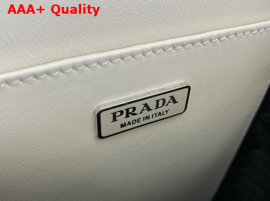 Prada Small Brushed Leather Tote in White Product Code 1BA331 Replica