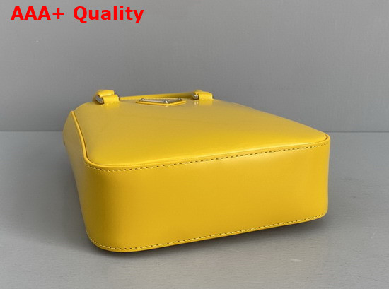 Prada Small Brushed Leather Tote in Yellow 1BA331 Replica