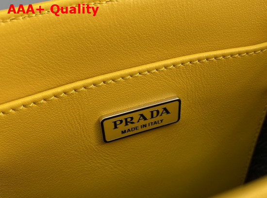 Prada Small Brushed Leather Tote in Yellow 1BA331 Replica