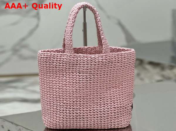 Prada Small Crochet Tote Bag in Alabaster Pink 1BG422 Replica