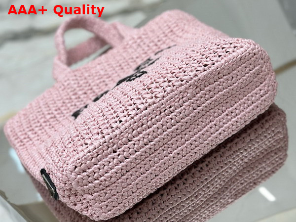 Prada Small Crochet Tote Bag in Alabaster Pink 1BG422 Replica