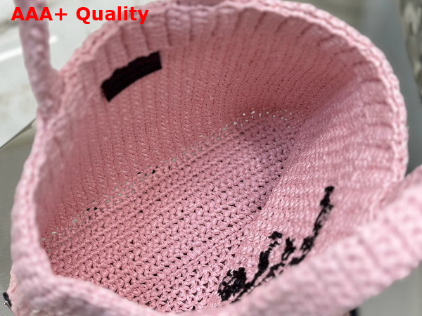 Prada Small Crochet Tote Bag in Alabaster Pink 1BG422 Replica