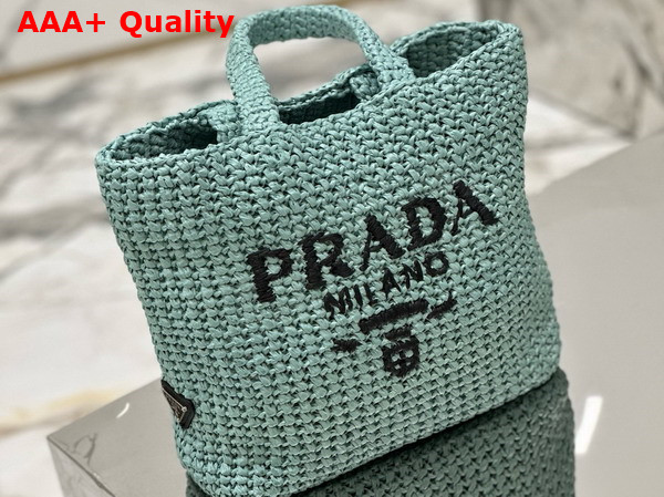 Prada Small Crochet Tote Bag in Aqua 1BG422 Replica