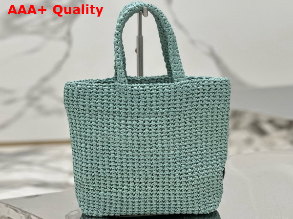 Prada Small Crochet Tote Bag in Aqua 1BG422 Replica