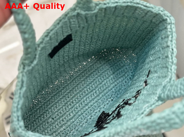 Prada Small Crochet Tote Bag in Aqua 1BG422 Replica