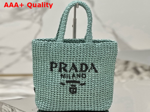 Prada Small Crochet Tote Bag in Aqua 1BG422 Replica