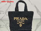 Prada Small Crochet Tote Bag in Black 1BG422 Replica