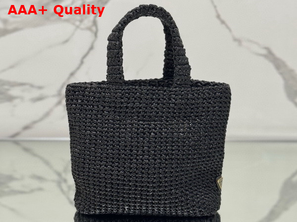 Prada Small Crochet Tote Bag in Black 1BG422 Replica