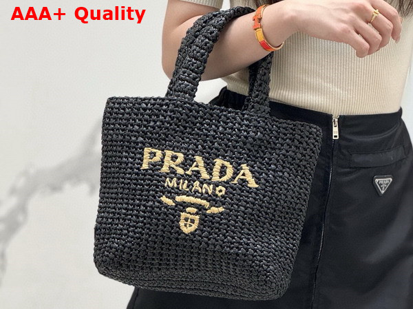 Prada Small Crochet Tote Bag in Black 1BG422 Replica