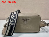 Prada Small Leather Bag in Clay Gray 1BH192 Replica