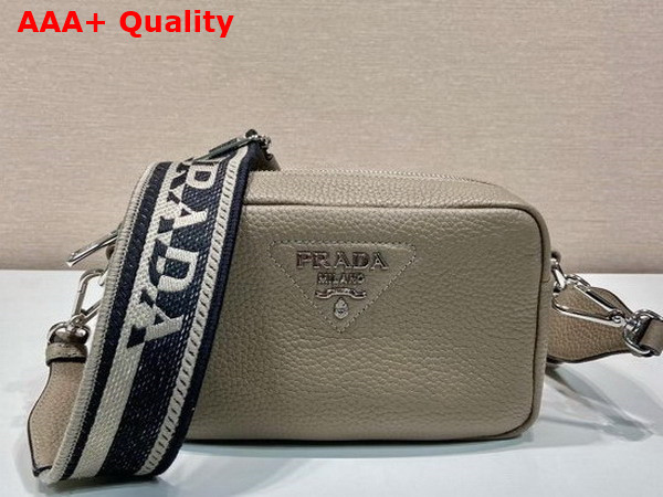 Prada Small Leather Bag in Clay Gray 1BH192 Replica