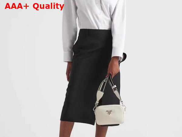 Prada Small Leather Bag in White 1BH192 Replica