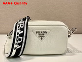 Prada Small Leather Bag in White 1BH192 Replica