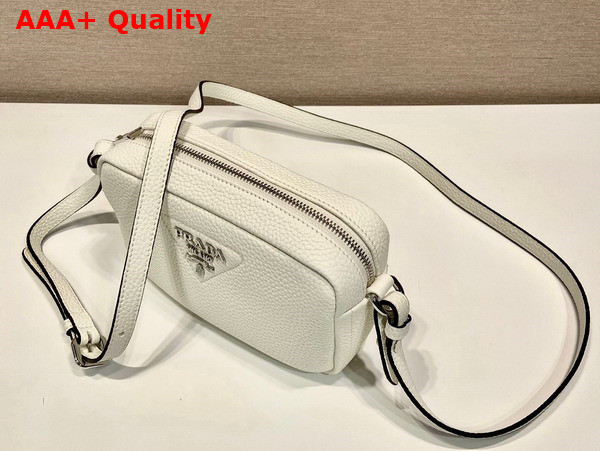 Prada Small Leather Bag in White 1BH192 Replica