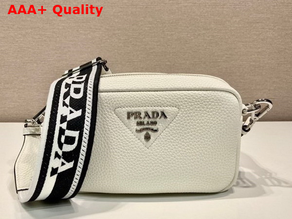 Prada Small Leather Bag in White 1BH192 Replica