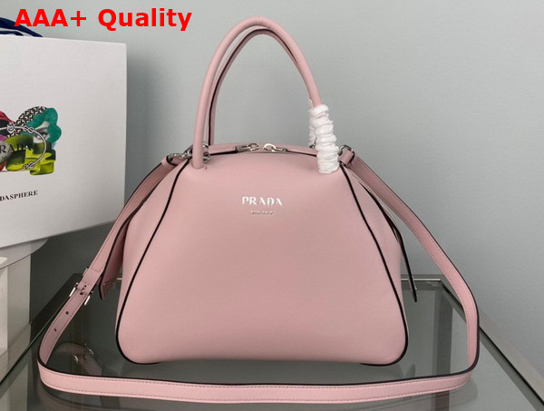 Prada Small Leather Handbag in Alabaster Pink 1BA366 Replica