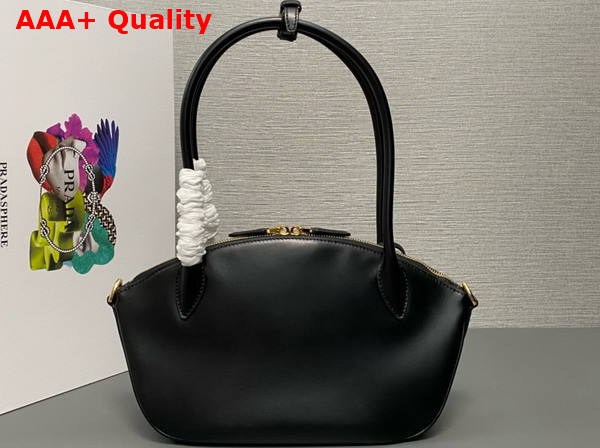 Prada Small Leather Handbag in Black 1BA427 Replica