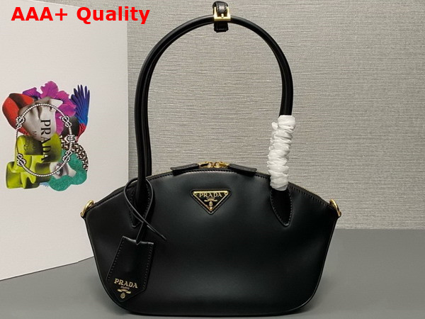 Prada Small Leather Handbag in Black 1BA427 Replica