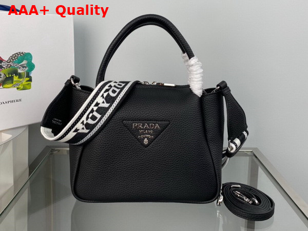 Prada Small Leather Handbag in Black 1BC145 Replica