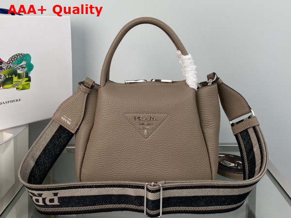 Prada Small Leather Handbag in Clay Grey 1BC145 Replica