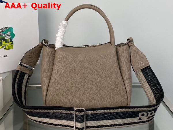 Prada Small Leather Handbag in Clay Grey 1BC145 Replica