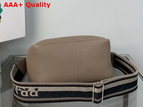 Prada Small Leather Handbag in Clay Grey 1BC145 Replica