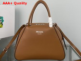 Prada Small Leather Handbag in Cognac 1BA366 Replica