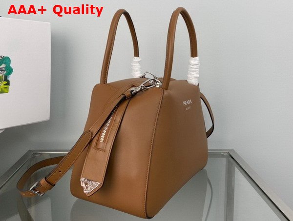 Prada Small Leather Handbag in Cognac 1BA366 Replica