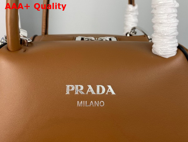 Prada Small Leather Handbag in Cognac 1BA366 Replica