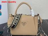 Prada Small Leather Handbag in Sand 1BC145 Replica