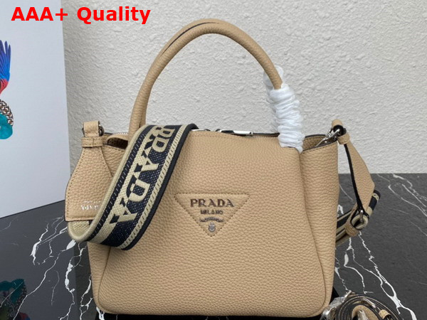 Prada Small Leather Handbag in Sand 1BC145 Replica