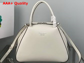 Prada Small Leather Handbag in White 1BA366 Replica