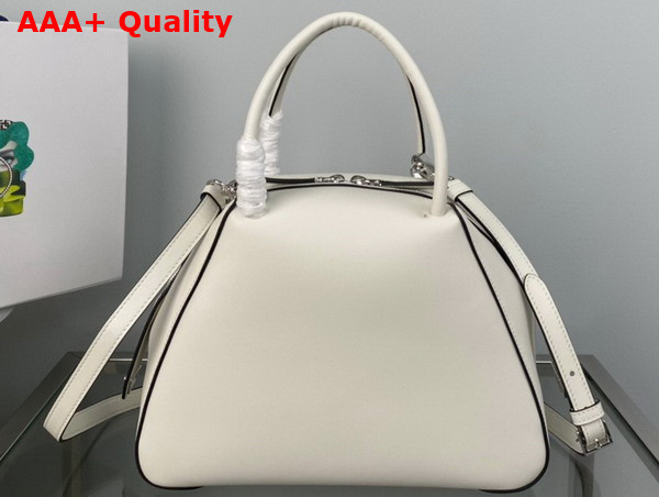 Prada Small Leather Handbag in White 1BA366 Replica