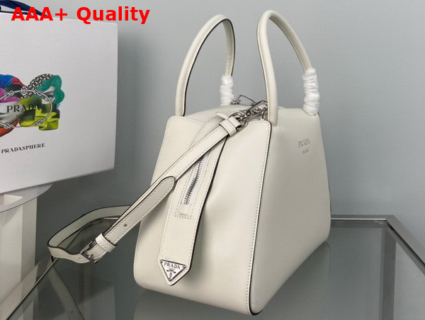 Prada Small Leather Handbag in White 1BA366 Replica