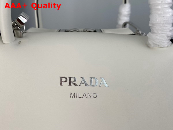 Prada Small Leather Handbag in White 1BA366 Replica