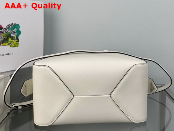 Prada Small Leather Handbag in White 1BA366 Replica