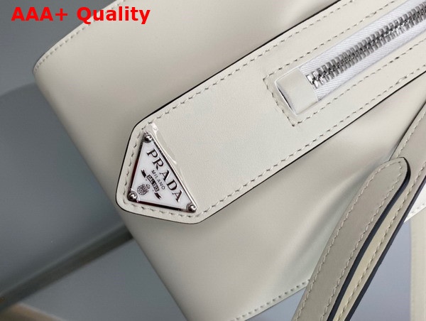 Prada Small Leather Handbag in White 1BA366 Replica