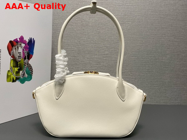 Prada Small Leather Handbag in White 1BA427 Replica