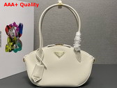 Prada Small Leather Handbag in White 1BA427 Replica