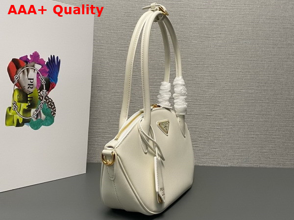 Prada Small Leather Handbag in White 1BA427 Replica