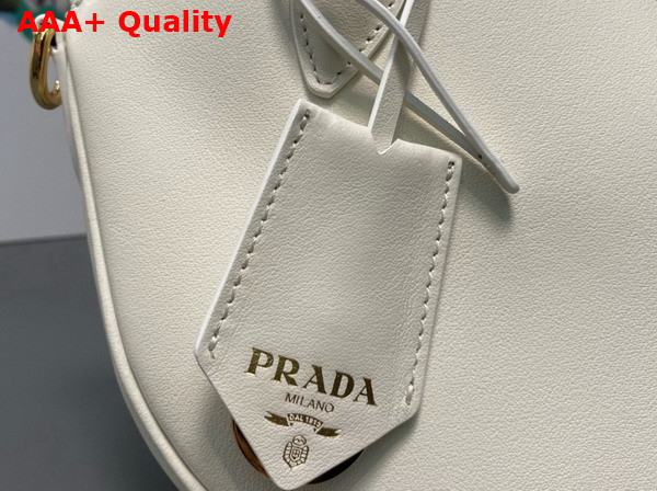 Prada Small Leather Handbag in White 1BA427 Replica