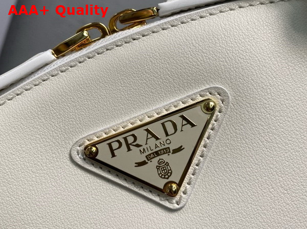 Prada Small Leather Handbag in White 1BA427 Replica