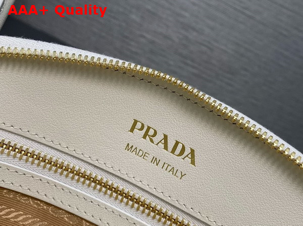 Prada Small Leather Handbag in White 1BA427 Replica